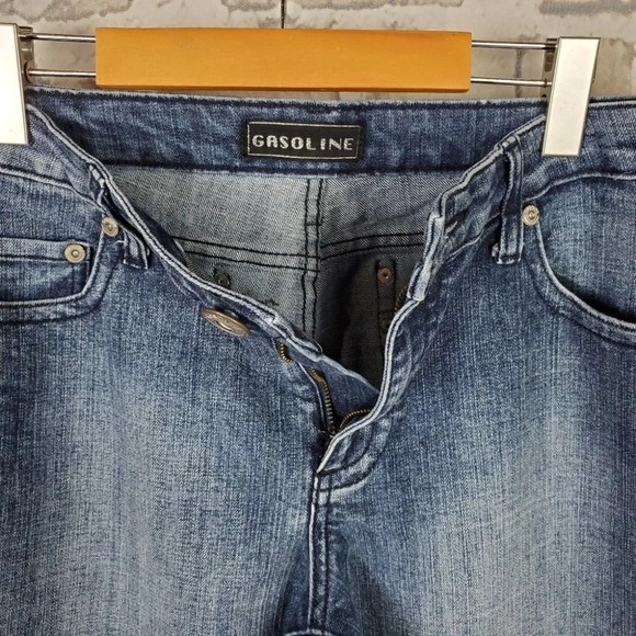 Vintage Gasoline Jeans Olympia Mid  Rise Straight Leg Size 14 Embroidered - Picture 7 of 14